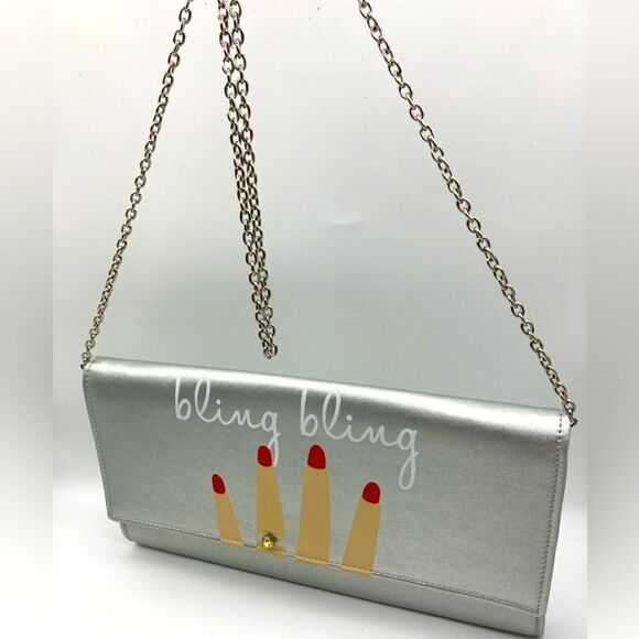 Versona Bling Bling Silver Clutch/Purse - Picture 1 of 8